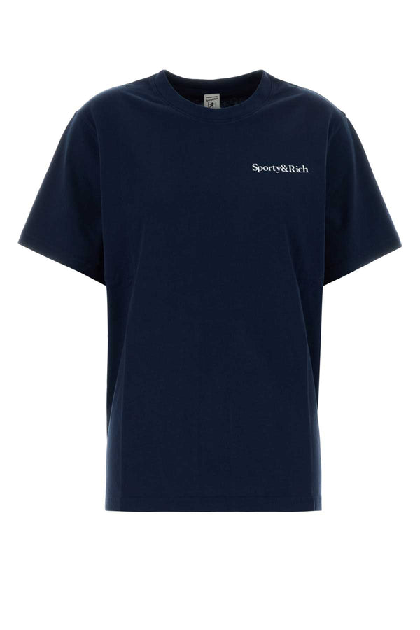 Navy Blue Cotton T-Shirt Lightnavywhite Exterior