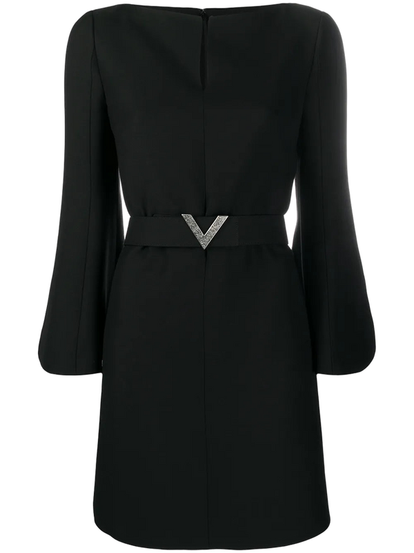 Valentino Stretch virgin wool-silk blend dress in black