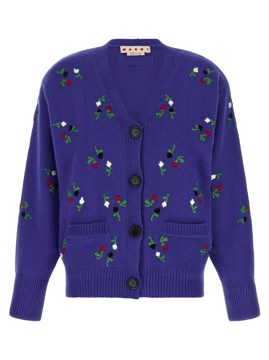 Marni 90% Virgin Wool cardigan in blue