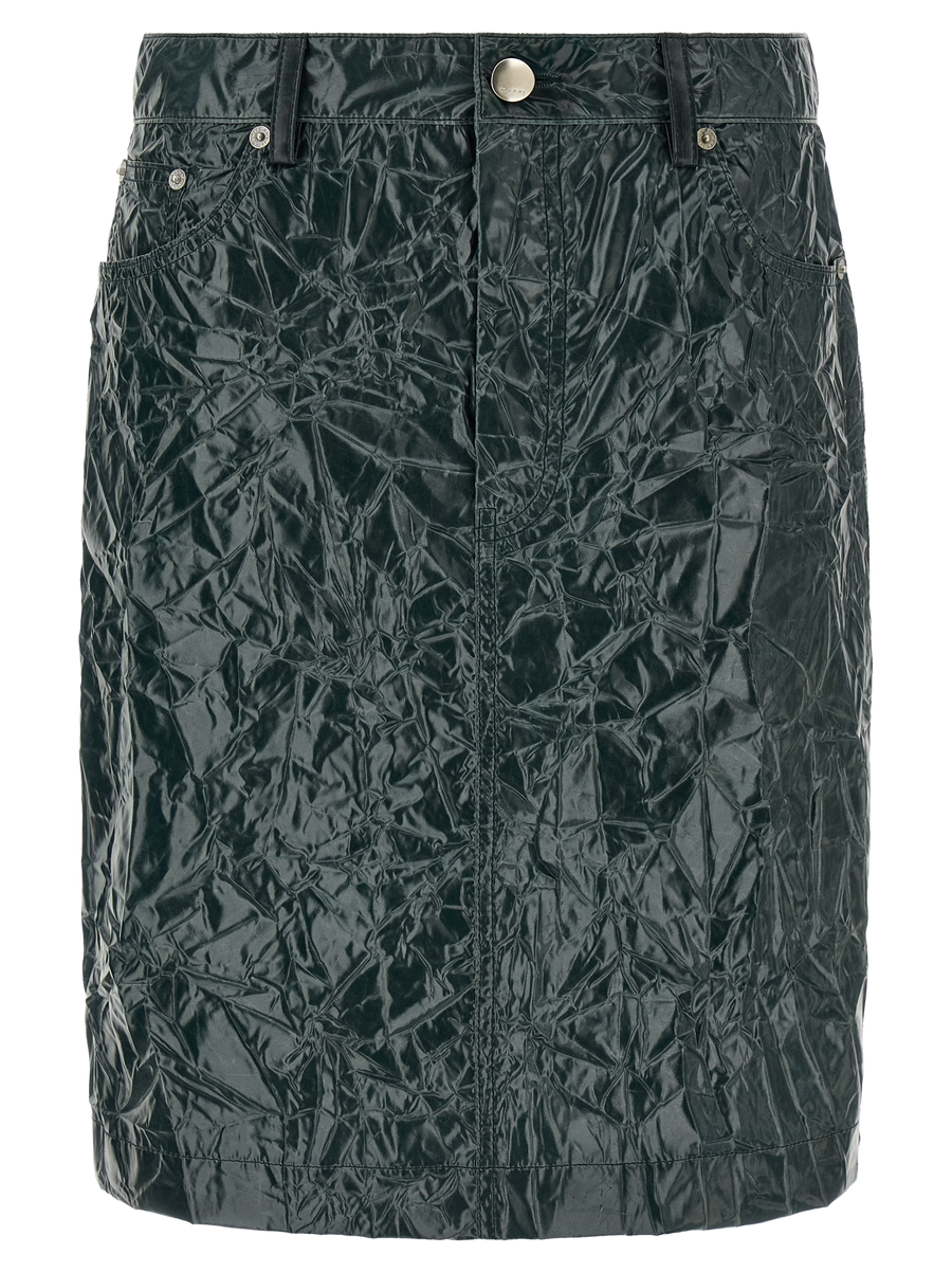 Bicolor Polyester Midi Skirt