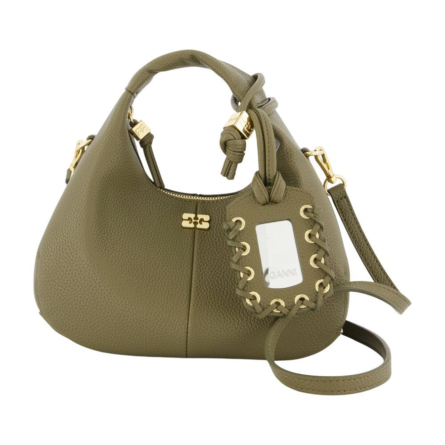 Ganni Synthetic hobo bag in khaki