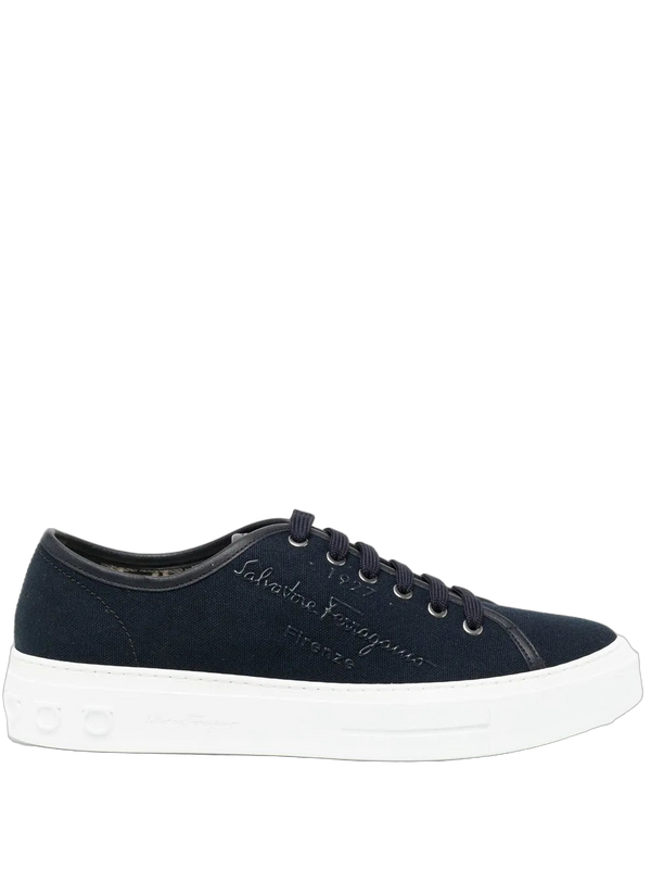 Ferragamo Canvas upper sneaker in navy