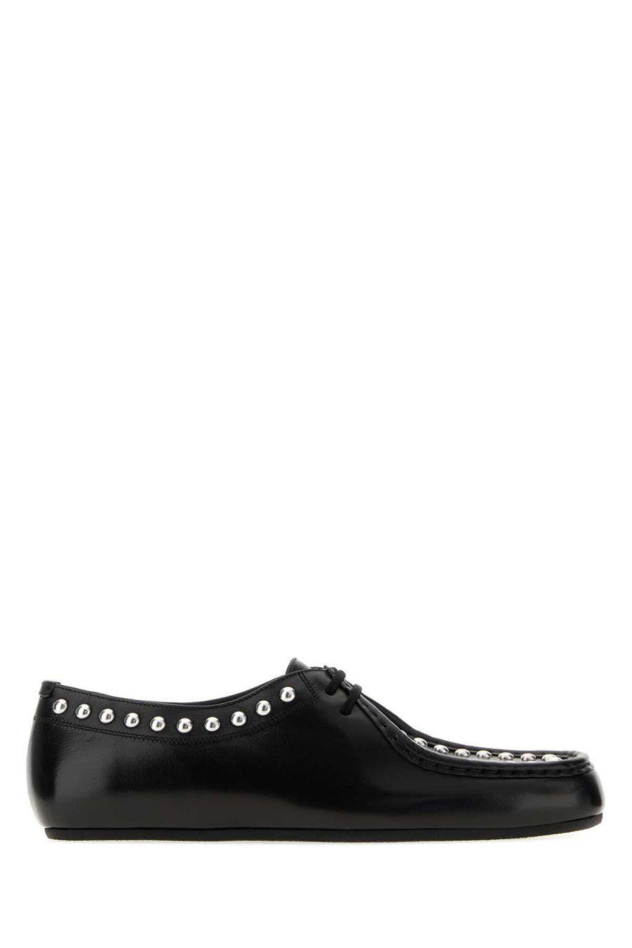 Black Leather Lace-Up Shoes 001 Scarpe Stringate