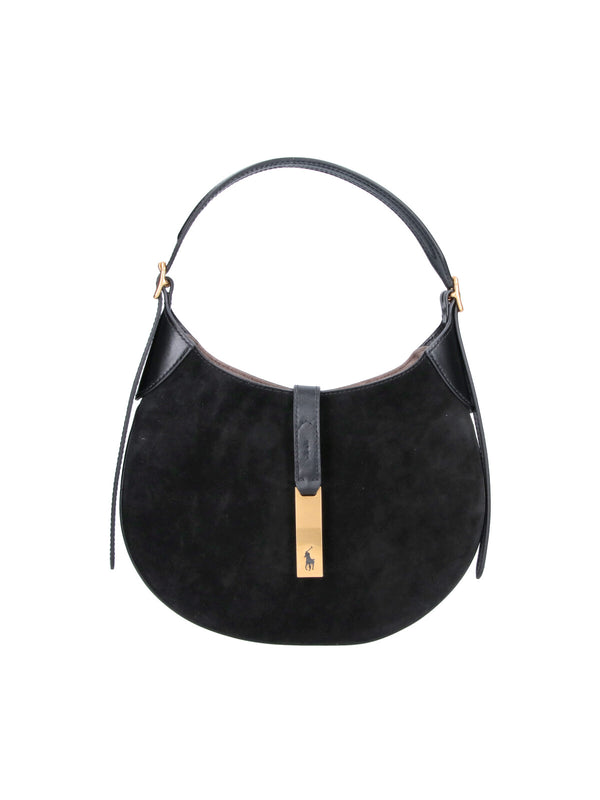 Polo Ralph Lauren 100% cow leather hobo bag in black