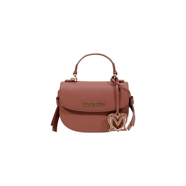 Love Moschino 100% polyurethane top handle bag in brown
