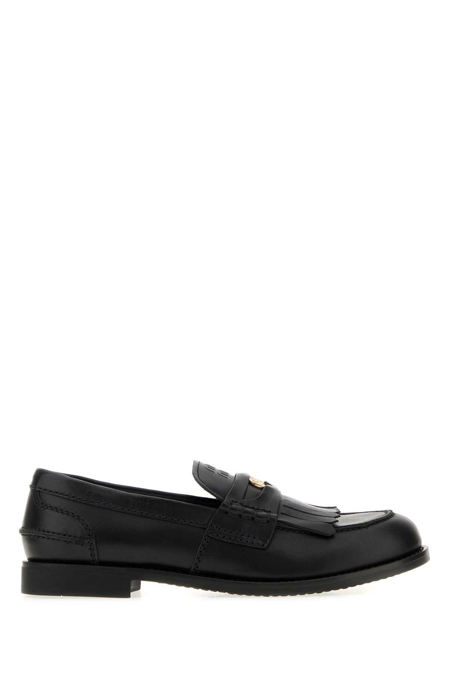 Black Leather Loafers Nero Mocassini