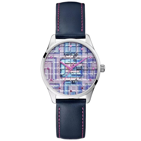 Guess Stainless steel case watch in purple