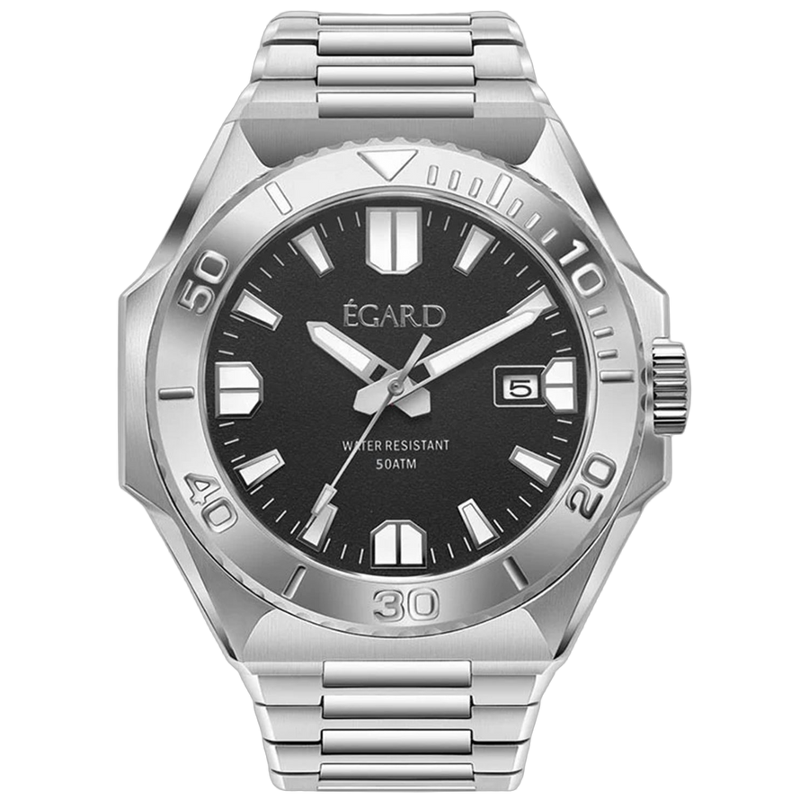 Egard Stainless steel case watch in black