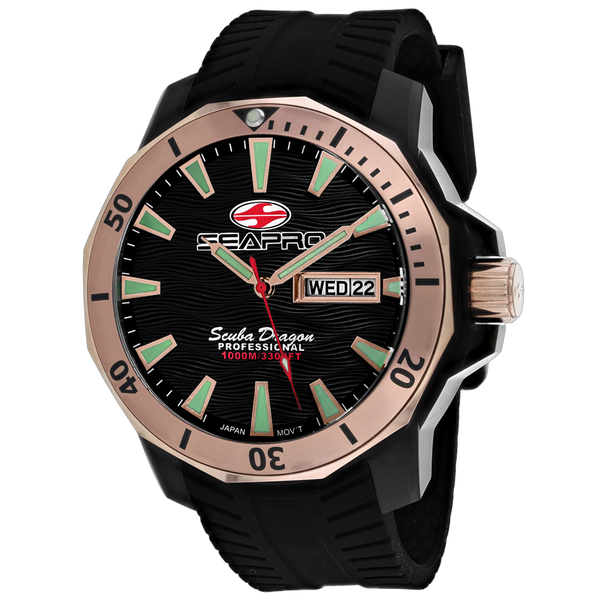 Seapro Stainless steel case watch in black