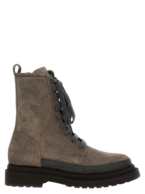 Brunello Cucinelli 100% Leather (Suede) ankle boot in gray