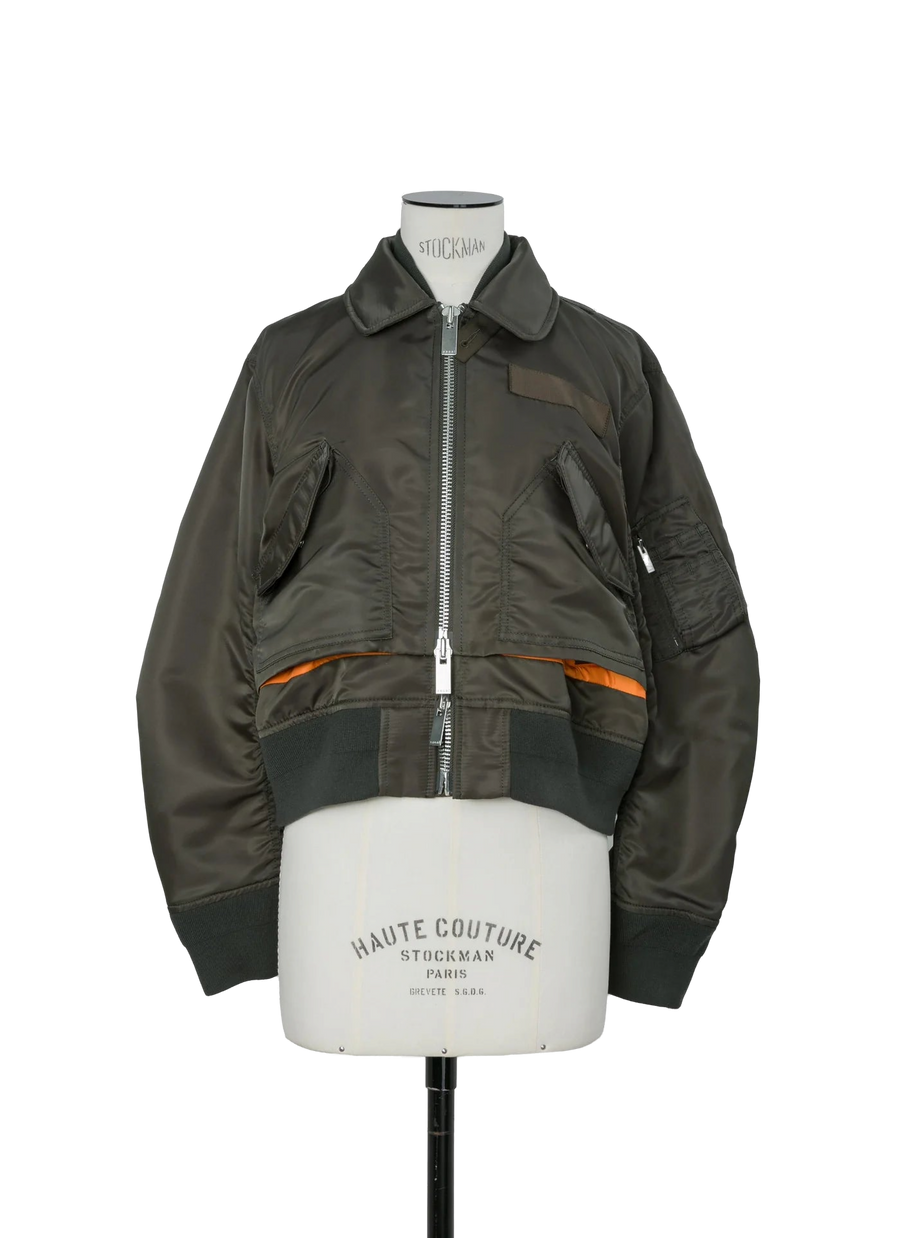 Sacai Hybrid Nylon Twill Jacket — Khaki