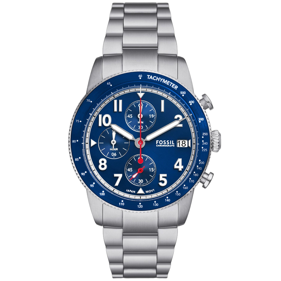 Fossil Stainless steel case watch in blue