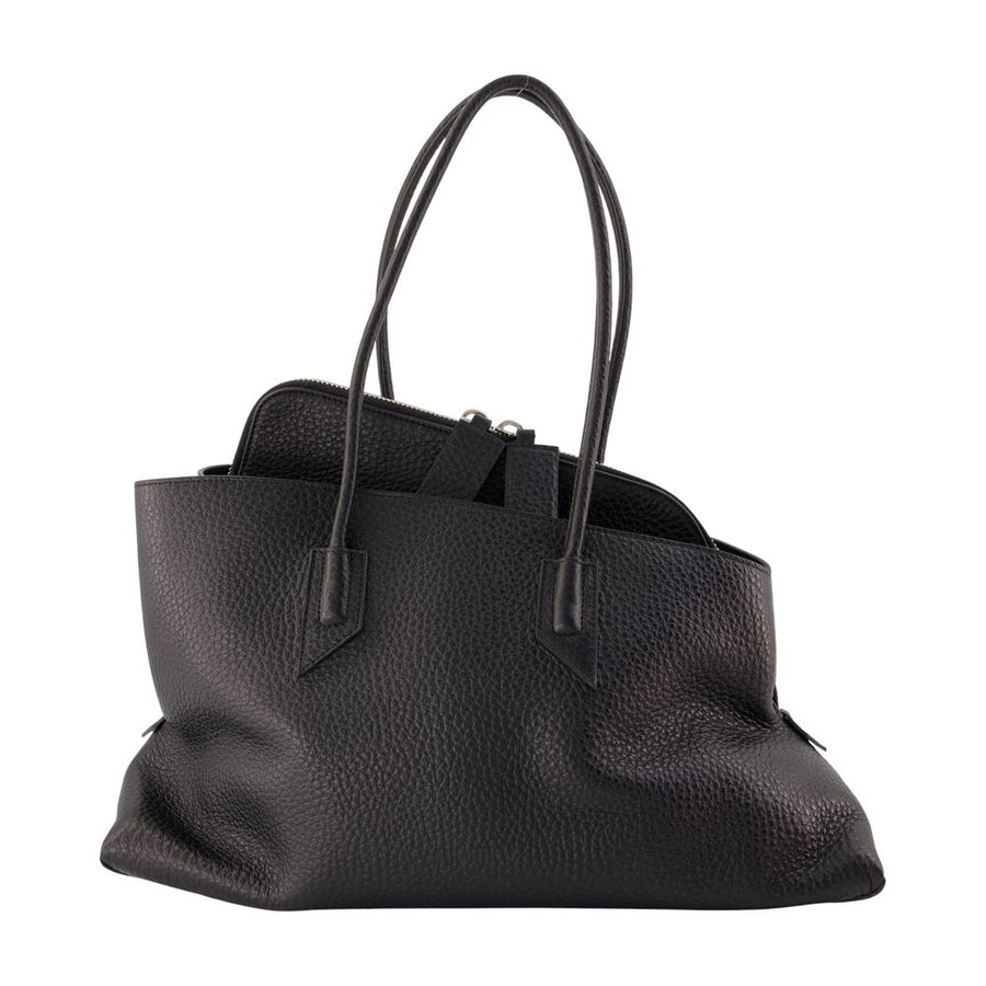 La Passeggiata Medium Top Handle Bag - The Attico Leather Black Calfskin / Shoulder-hobo-bags