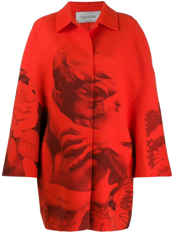 Valentino Virgin wool-cashmere blend coat in red