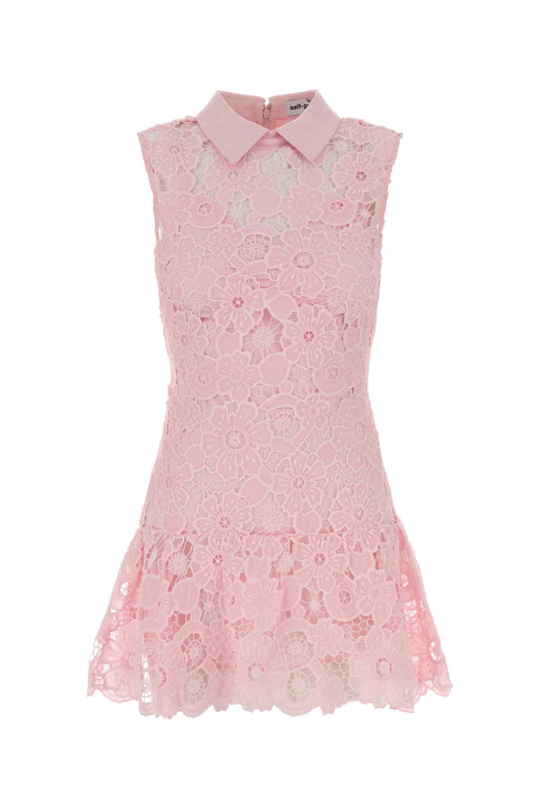 Pink Lace Mini Dress Rosa Abiti