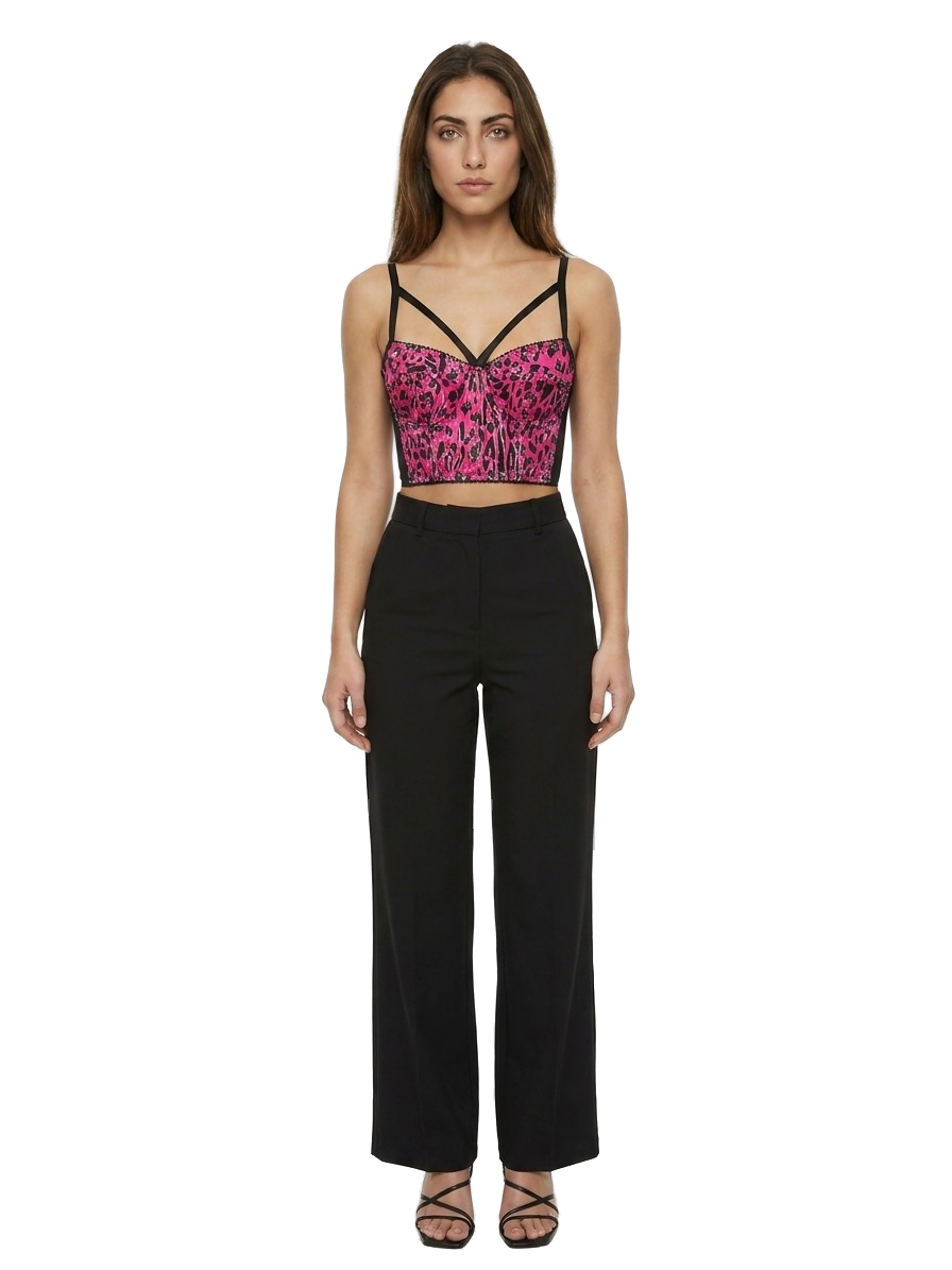 Multicolor Elastane Sleeveles T-Shirt