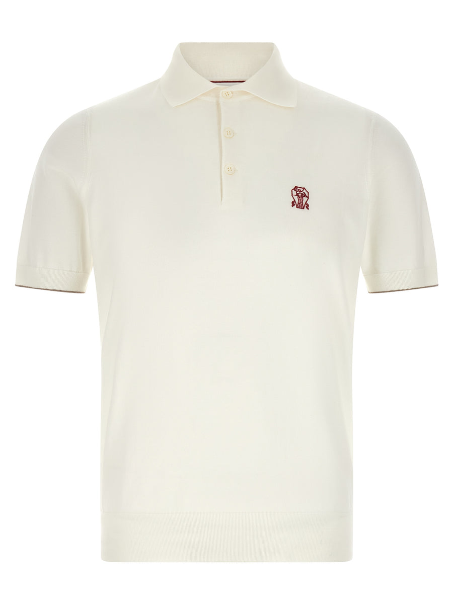 Brunello Cucinelli 100% Cotton polo in white