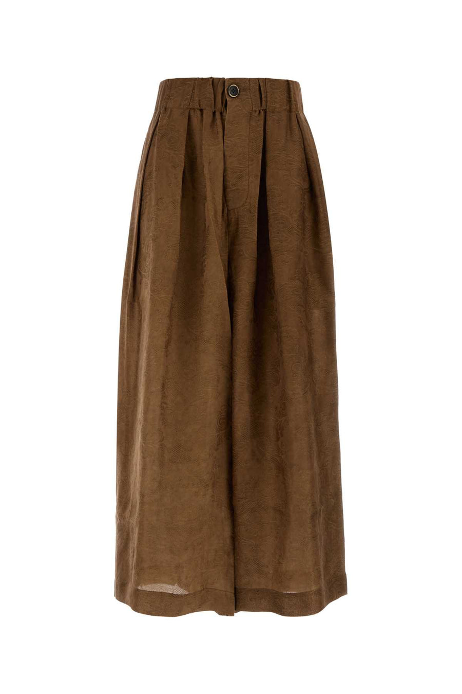 Biscuit Viscose Blend Poetic Wide-Leg Pant Mustard Exterior: Cupro Pantaloni