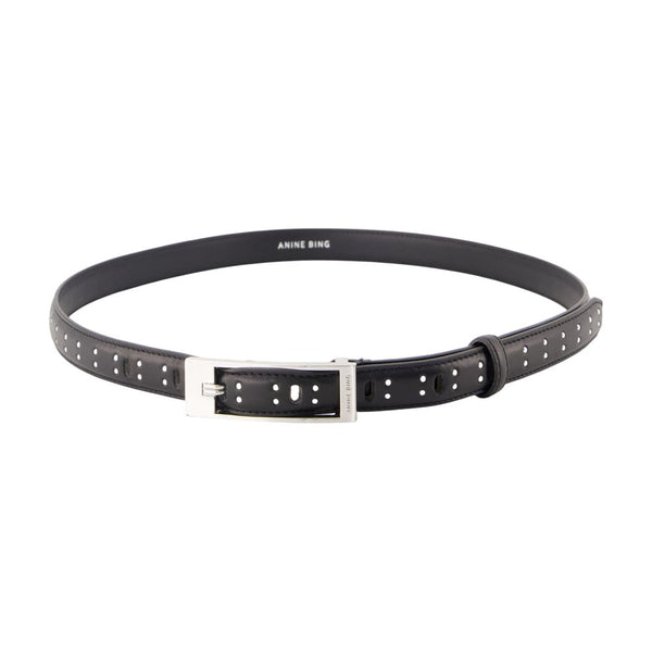 Elly Studs Belt - Anine Bing Leather Black Calfskin Accessories /