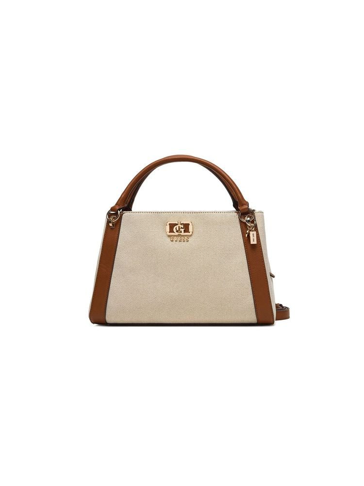Guess 53% Cotton top handle bag in beige