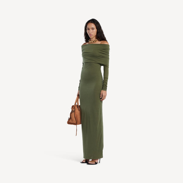 Balenciaga Ribbed knit dress in green