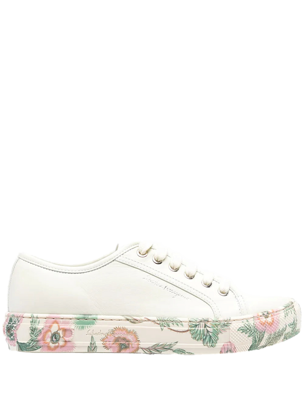 Ferragamo Leather upper sneaker in white