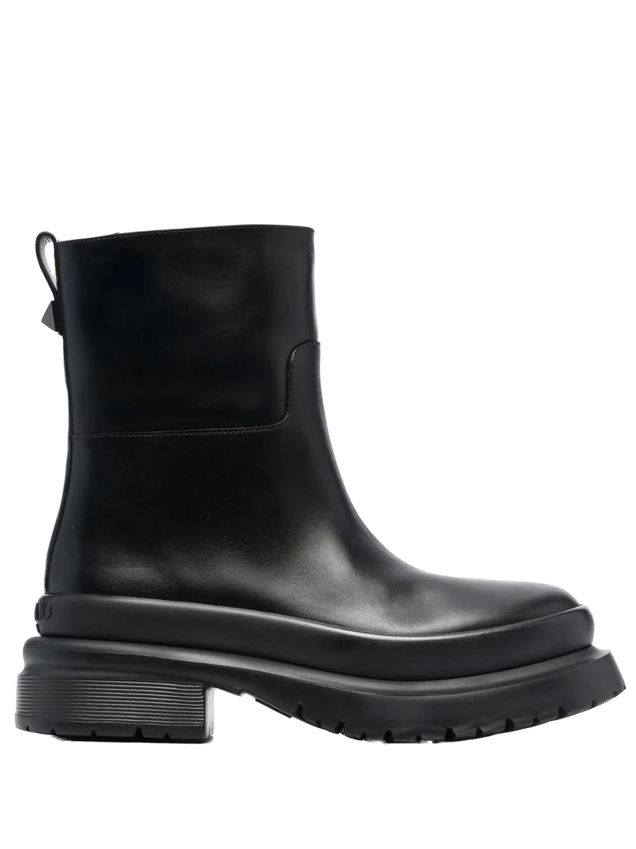 Valentino Calf leather/lambskin ankle boot in black