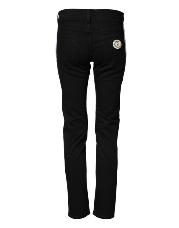 Black Cotton Stretch Skinny Denim Trouser Jeans Elastane