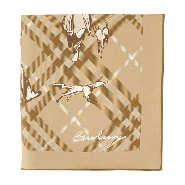 90x90 Scarf - Burberry Silk Beige Accessories /