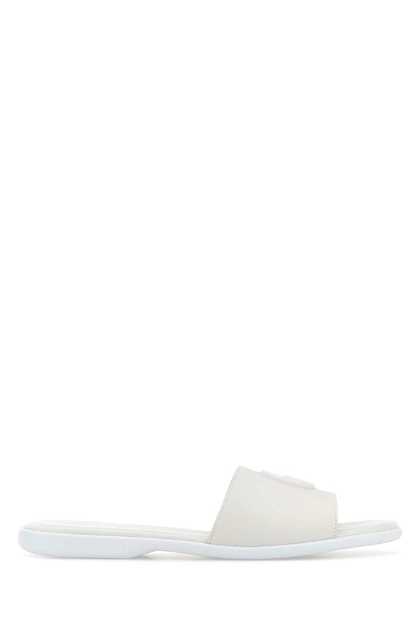 White Nappa Leather Slippers Greatwhite Sandali