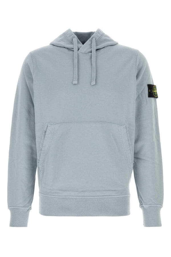 Powder Blue Cotton Sweatshirt Grey Exterior: Felpe