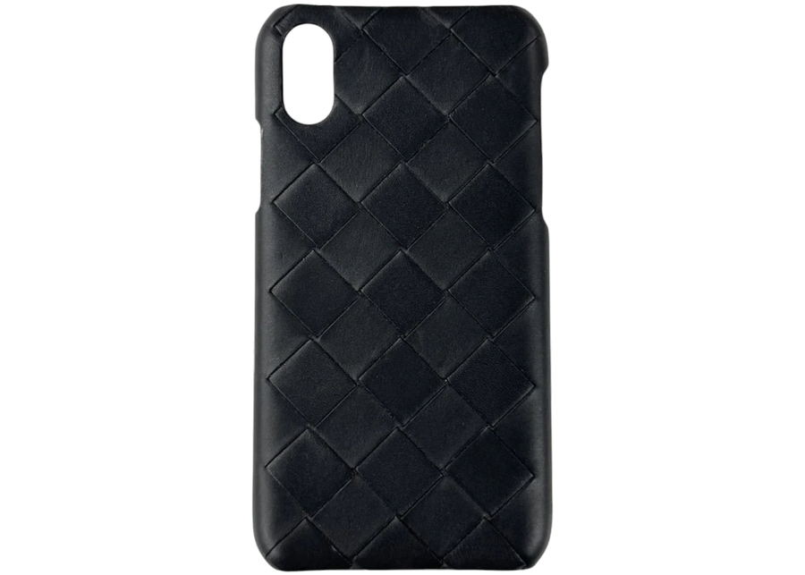 Bottega Veneta Leather iphone case in black