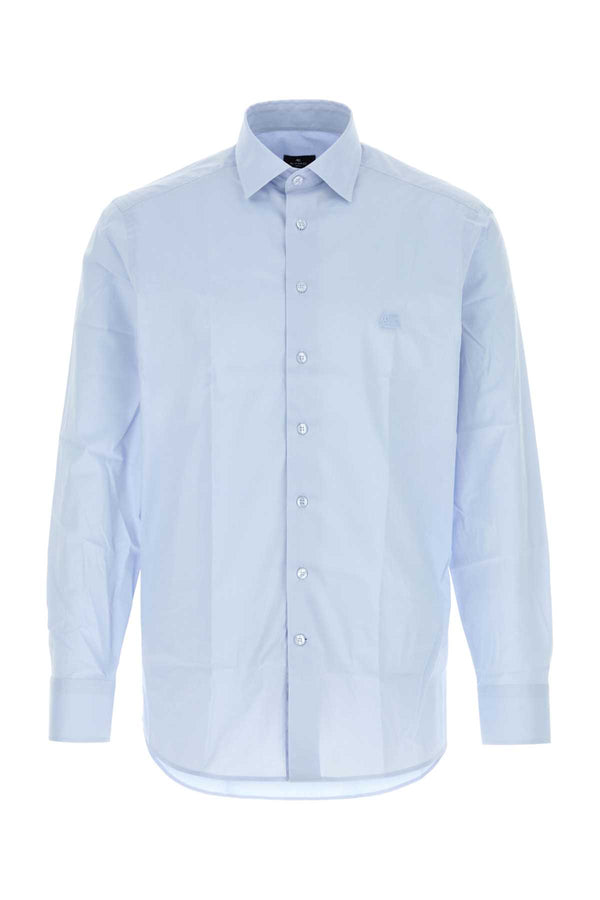 Pastel Light Blue Stretch Poplin Shirt B3033 Exterior: Cotton Elastane Camicie