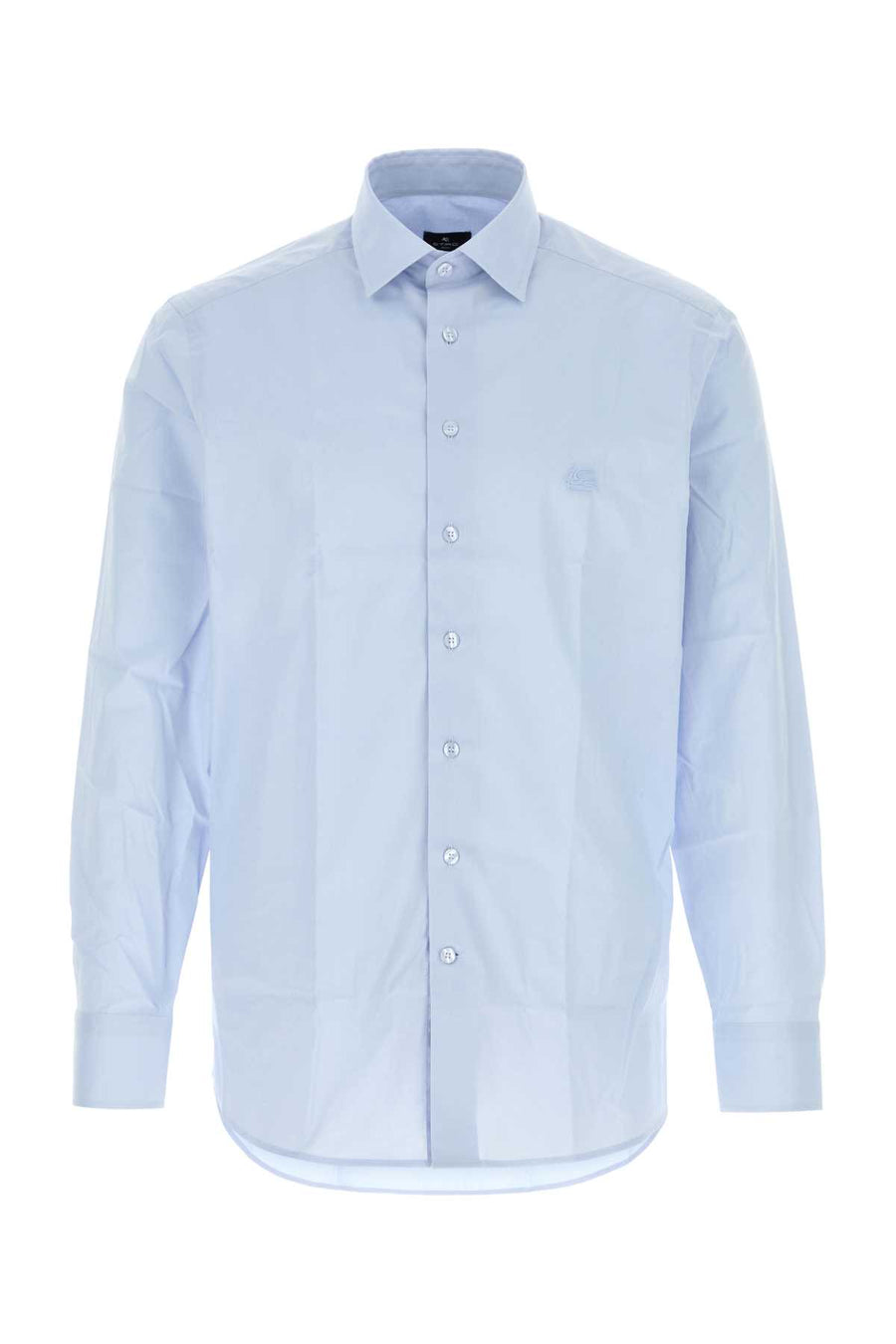 Pastel Light Blue Stretch Poplin Shirt B3033 Exterior: Cotton Elastane Camicie