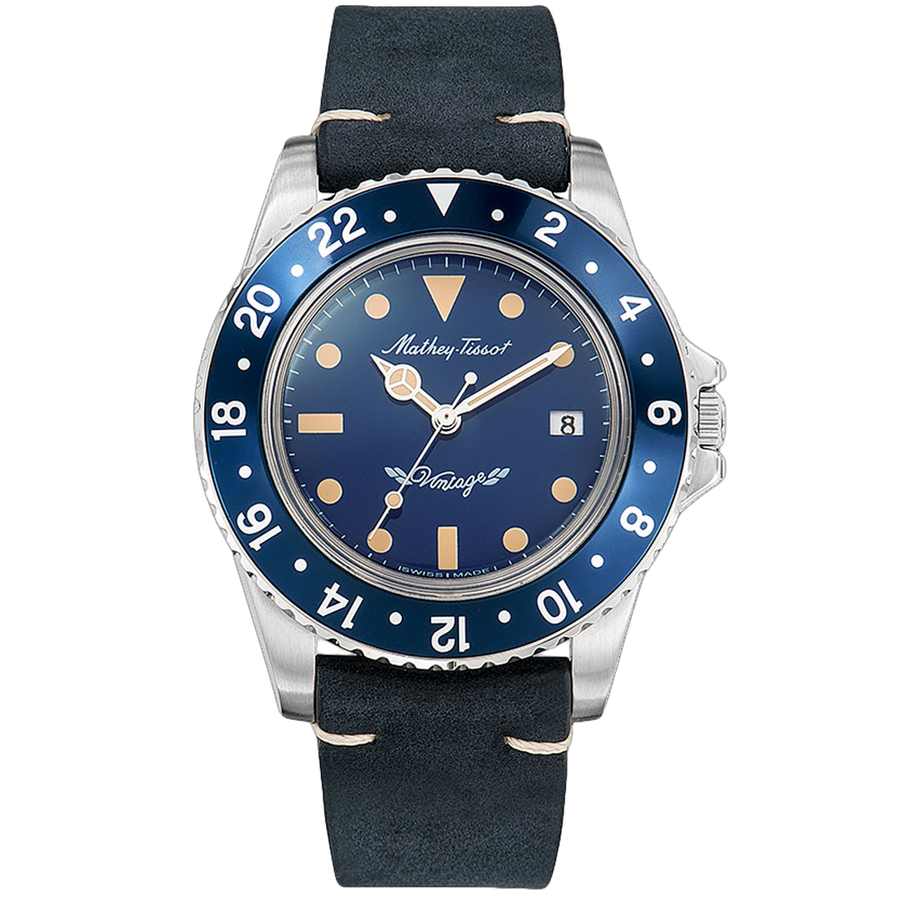Mathey Tissot Stainless steel case watch in blue