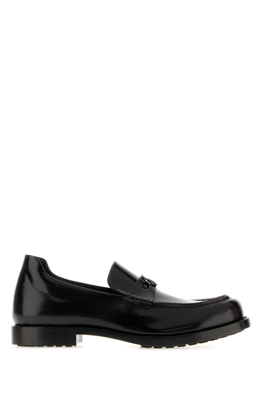 Balenciaga Exterior: 100% Calf; Interior: 100% Fabric; Sole: Leather and Rubber loafer in black
