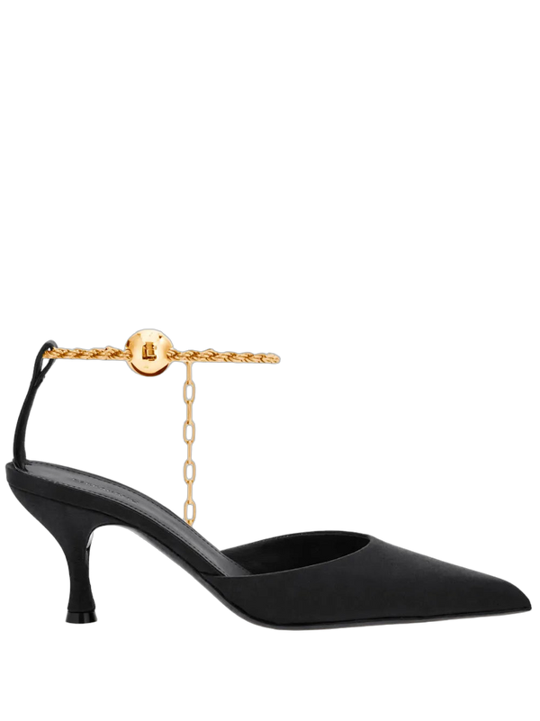 Ferragamo Satin upper heel in black