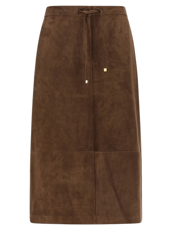 'S Max Mara 100% lamb leather skirt in brown