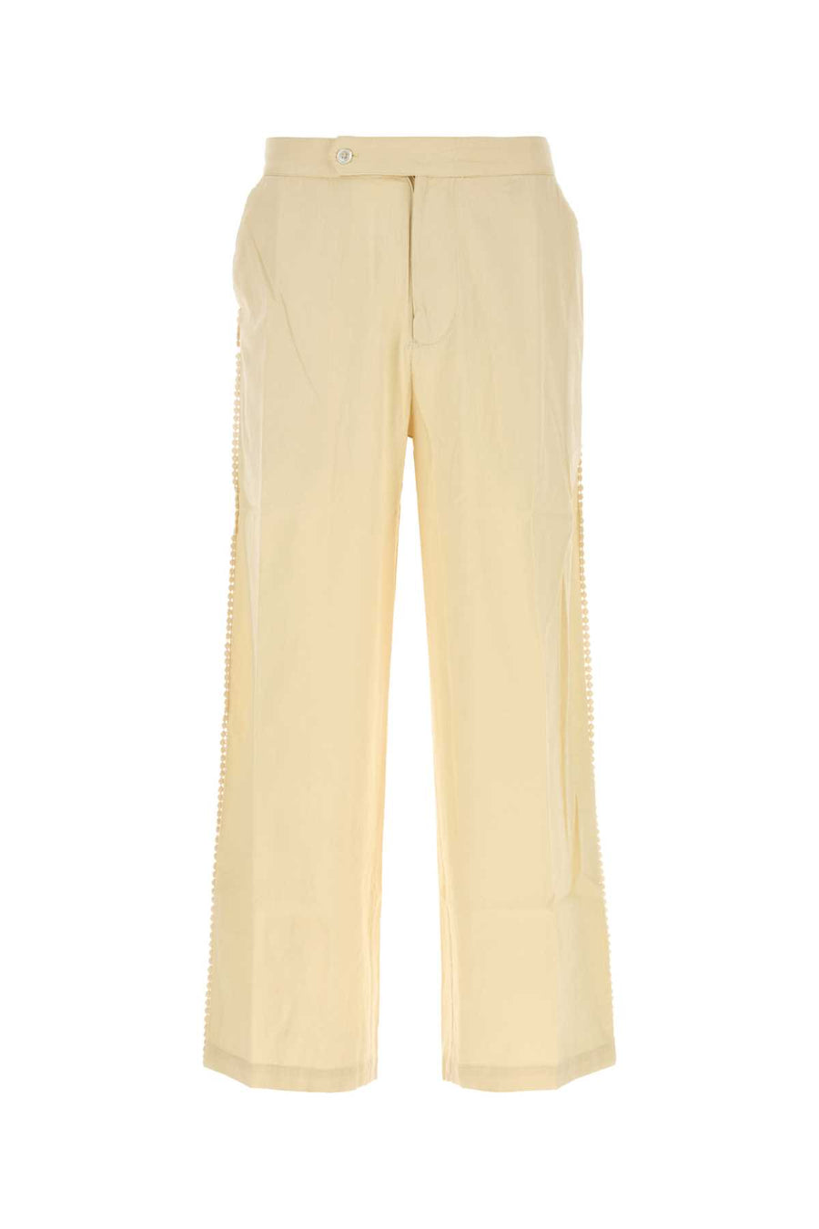 Ivory Cotton Corniche Pant Offwhite Exterior: Pantaloni
