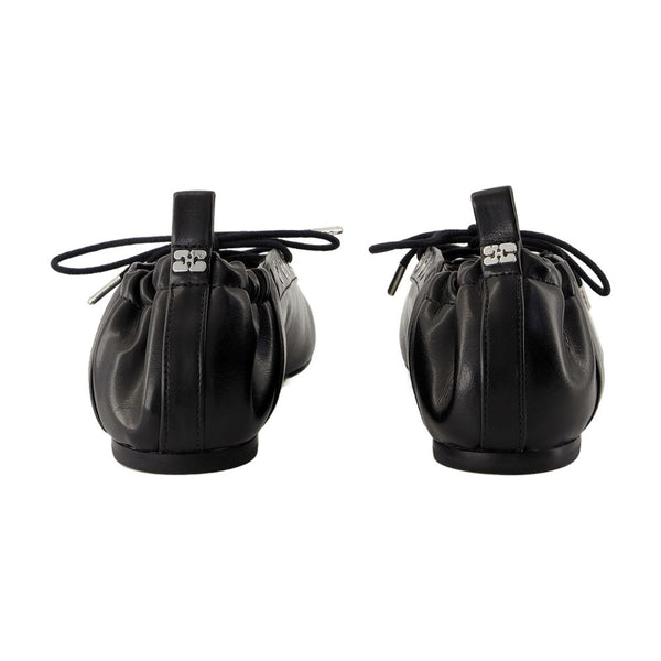 Ganni Synthetic ballerinas in black
