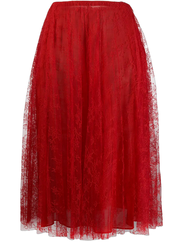 Valentino Silk and cotton blend skirt in red
