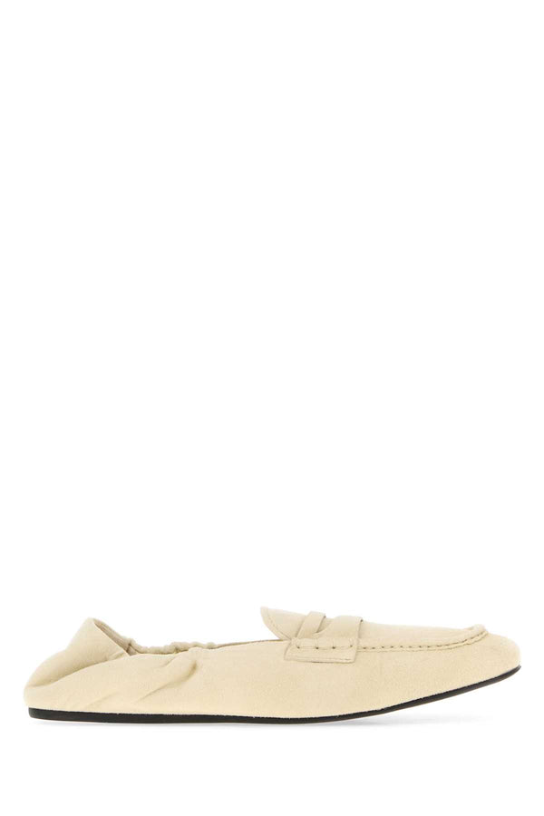 Ivory Suede Loafers Burro Mocassini
