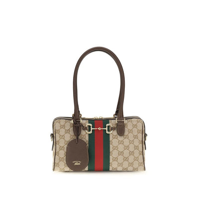 Gucci Horsebit Shoulder Bag — Beige
