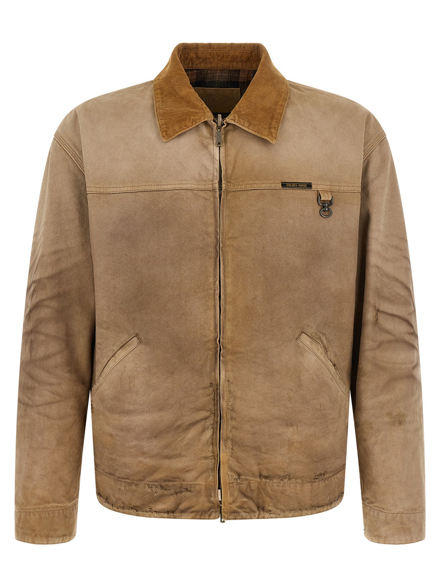 Beige Cotton Shell Jacket Clothing