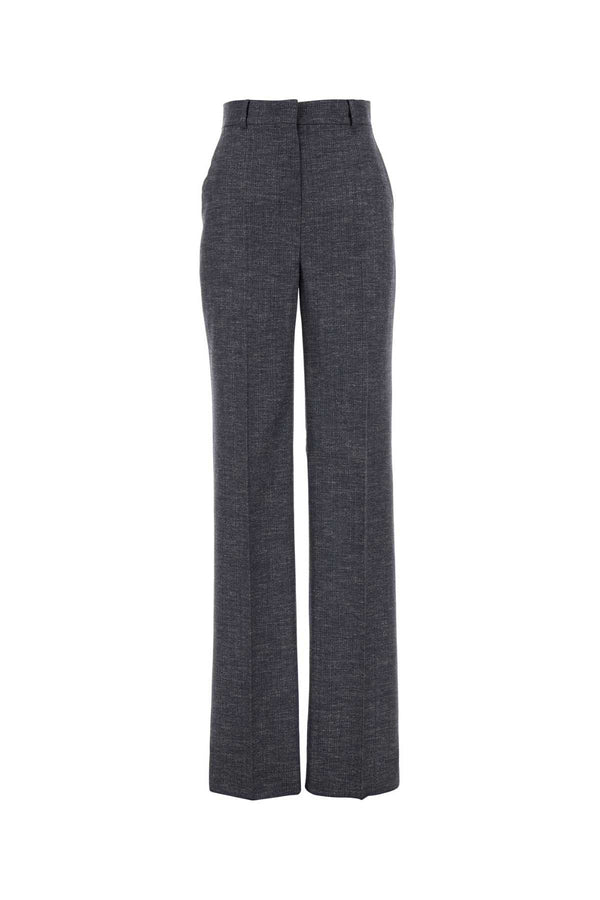 Melange Blue Wool Blend Eziana Pant Blu Pantaloni