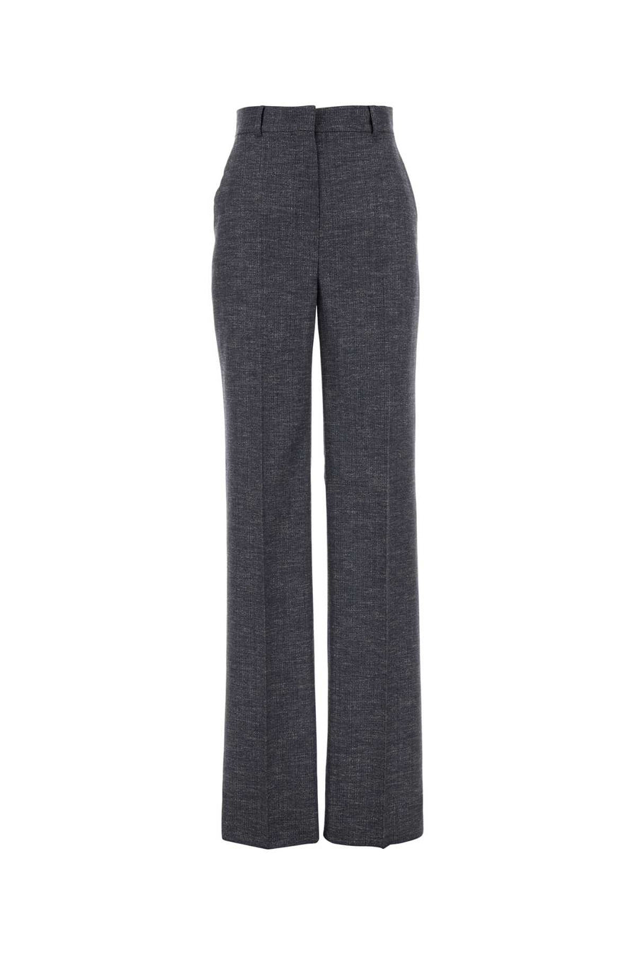 Melange Blue Wool Blend Eziana Pant Blu Pantaloni