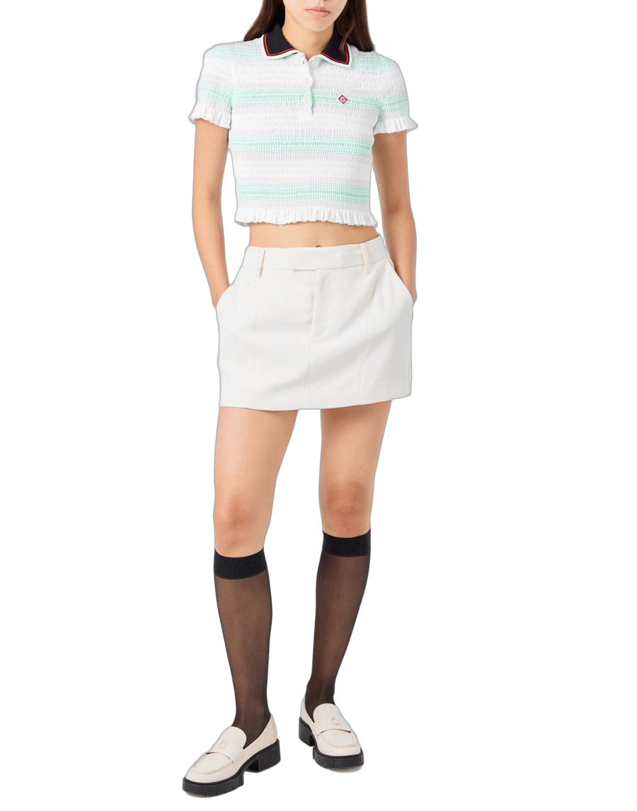 Casablanca 100% Cotton polo top in white