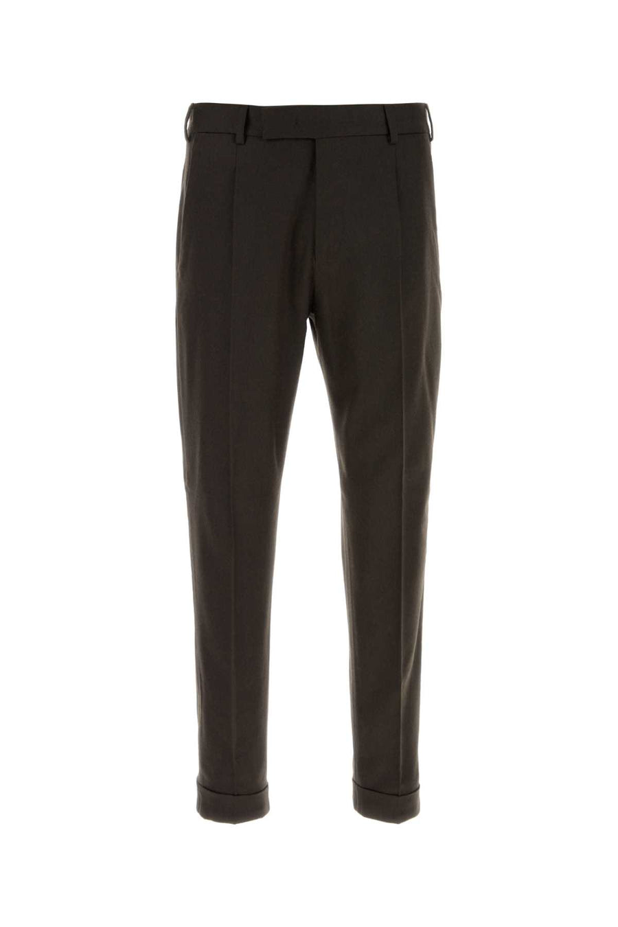 Dark Brown Stretch Wool Blend Pant Moro Pantaloni