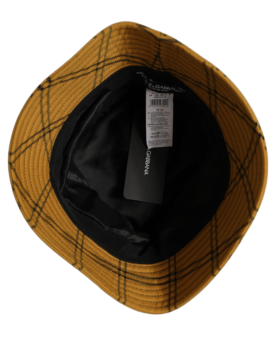 Dolce & Gabbana HAT10031 98% Cotton bucket hat in yellow