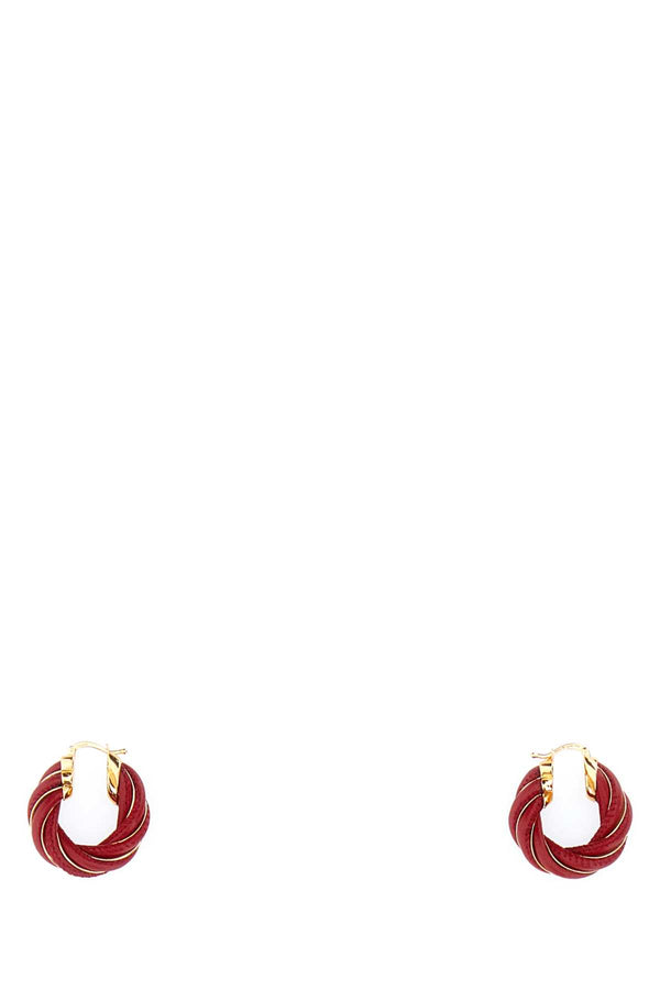 Bottega Veneta 100% Lamb leather earrings in red